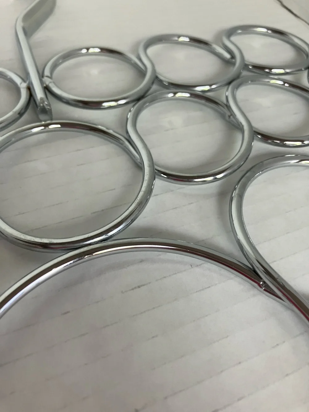 Chrome Multi-Ring Scarf and Accessory Hanger - Silver